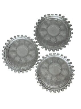 3 Imperial Glass Candlewick Coasters